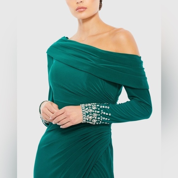 Mac Duggal WOMENS RUCHED EMBELLISHED EVENING DRESS size 10 New with tags - Picture 2 of 11